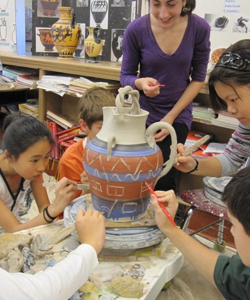 15. Inscrbing the vase using ancient scrafitto techniques