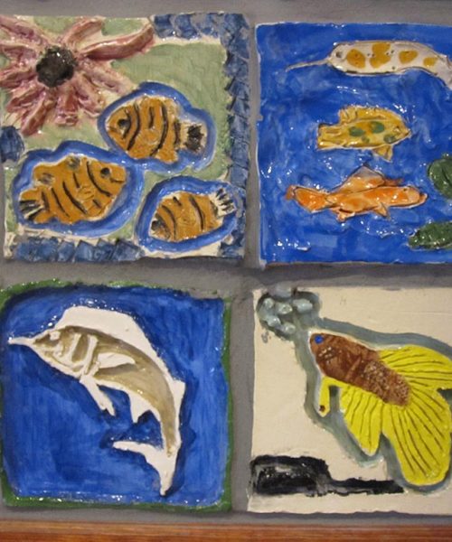 detail of undersea mural at Somers MS